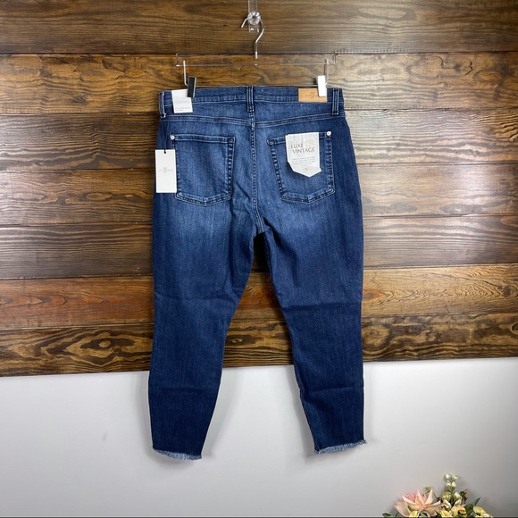 7 For All Mankind The Ankle Skinny Jeans in Luxe Vintage Dark Indigo Size 33 New - Picture 4 of 8